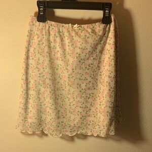 See You Monday Pink Floral Mini Skirt